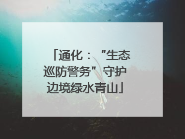 通化：“生态巡防警务”守护边境绿水青山