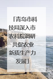 青岛市科技局深入市农科院调研 共促农业新质生产力发展