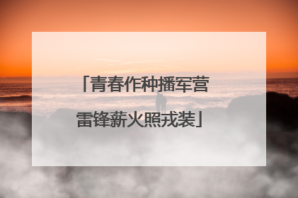 青春作种播军营 雷锋薪火照戎装