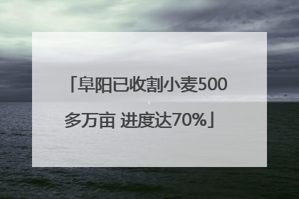 阜阳已收割小麦500多万亩 进度达70%