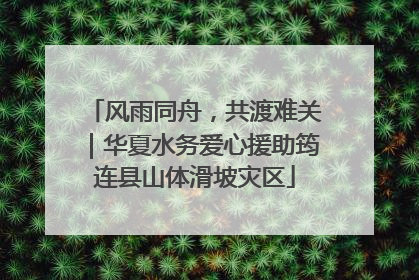 风雨同舟，共渡难关｜华夏水务爱心援助筠连县山体滑坡灾区