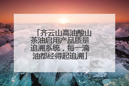 齐云山高油酸山茶油启用产品质量追溯系统，每一滴油都经得起追溯