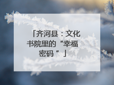 齐河县：文化书院里的“幸福密码 ”