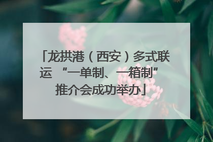 龙拱港（西安）多式联运 “一单制、一箱制” 推介会成功举办