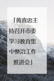 黄喜忠主持召开市委学习教育集中整治工作推进会
