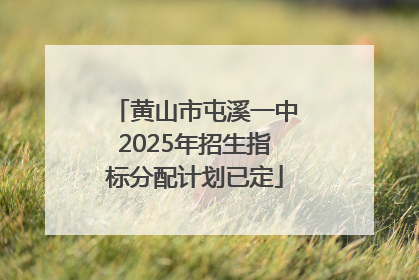 黄山市屯溪一中2025年招生指标分配计划已定