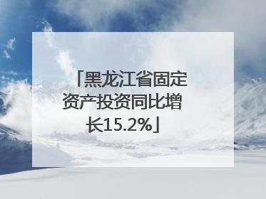 黑龙江省固定资产投资同比增长15.2%