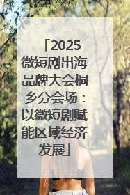 2025微短剧出海品牌大会桐乡分会场：以微短剧赋能区域经济发展