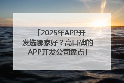 2025年APP开发选哪家好？高口碑的APP开发公司盘点