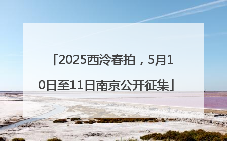 2025西泠春拍，5月10日至11日南京公开征集